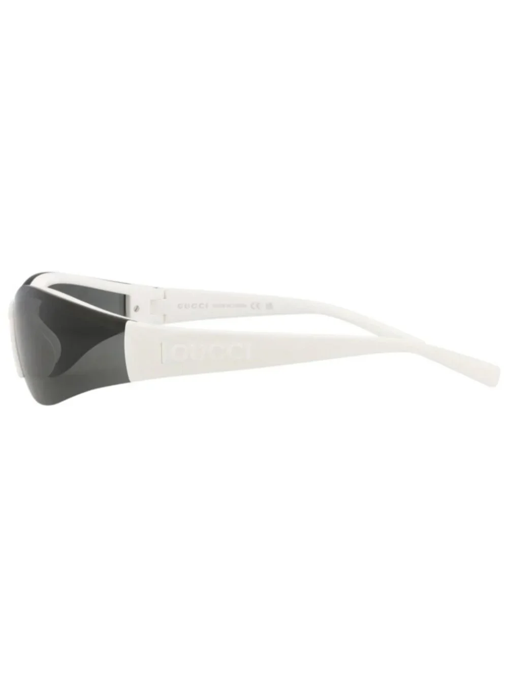 New Gucci Women's Sunglasses Shield Wrap Injection Frame White White Grey